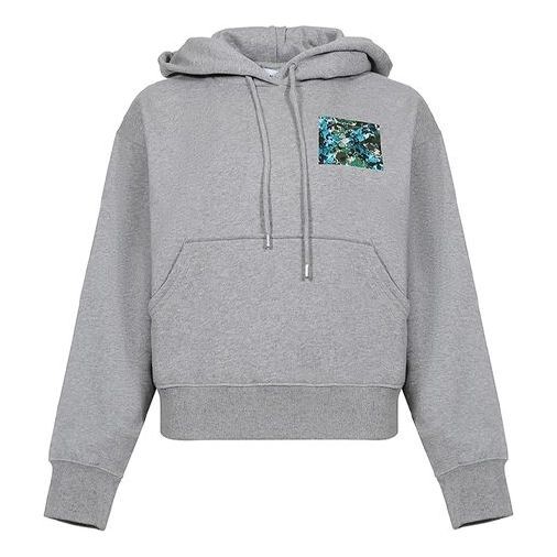 

Свитер ss21 pattern long sleeves fleece lined hoodie gray Kenzo, серый