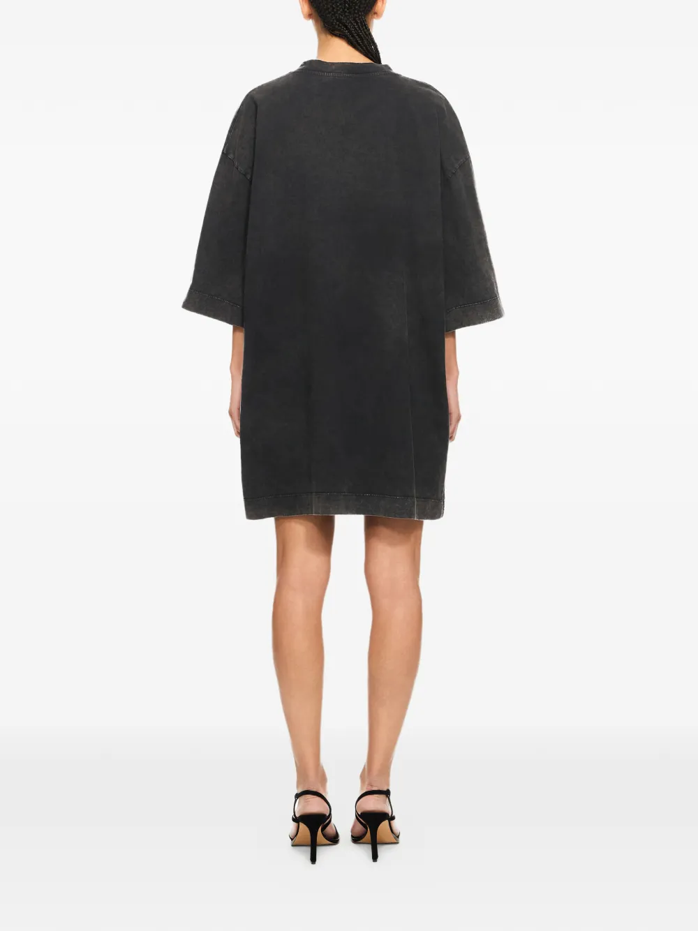 Графичное мини-платье свободного кроя Off-White, черный — фото 4