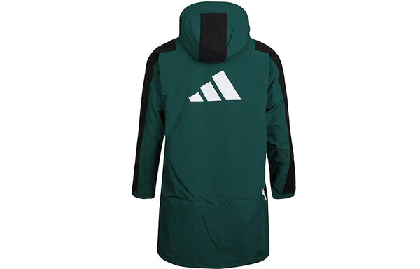 Куртка casual sports windproof fleece lined stay warm hooded windbreaker jacket green Adidas, зеленый — фото 2