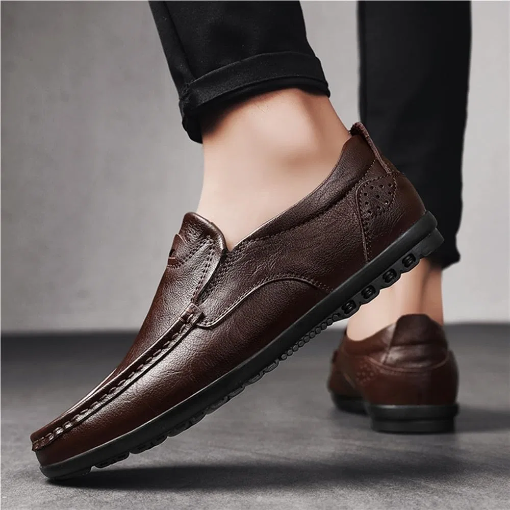 Лоферы мужские Leather Shoes, коричневый UOPYNE — фото 2