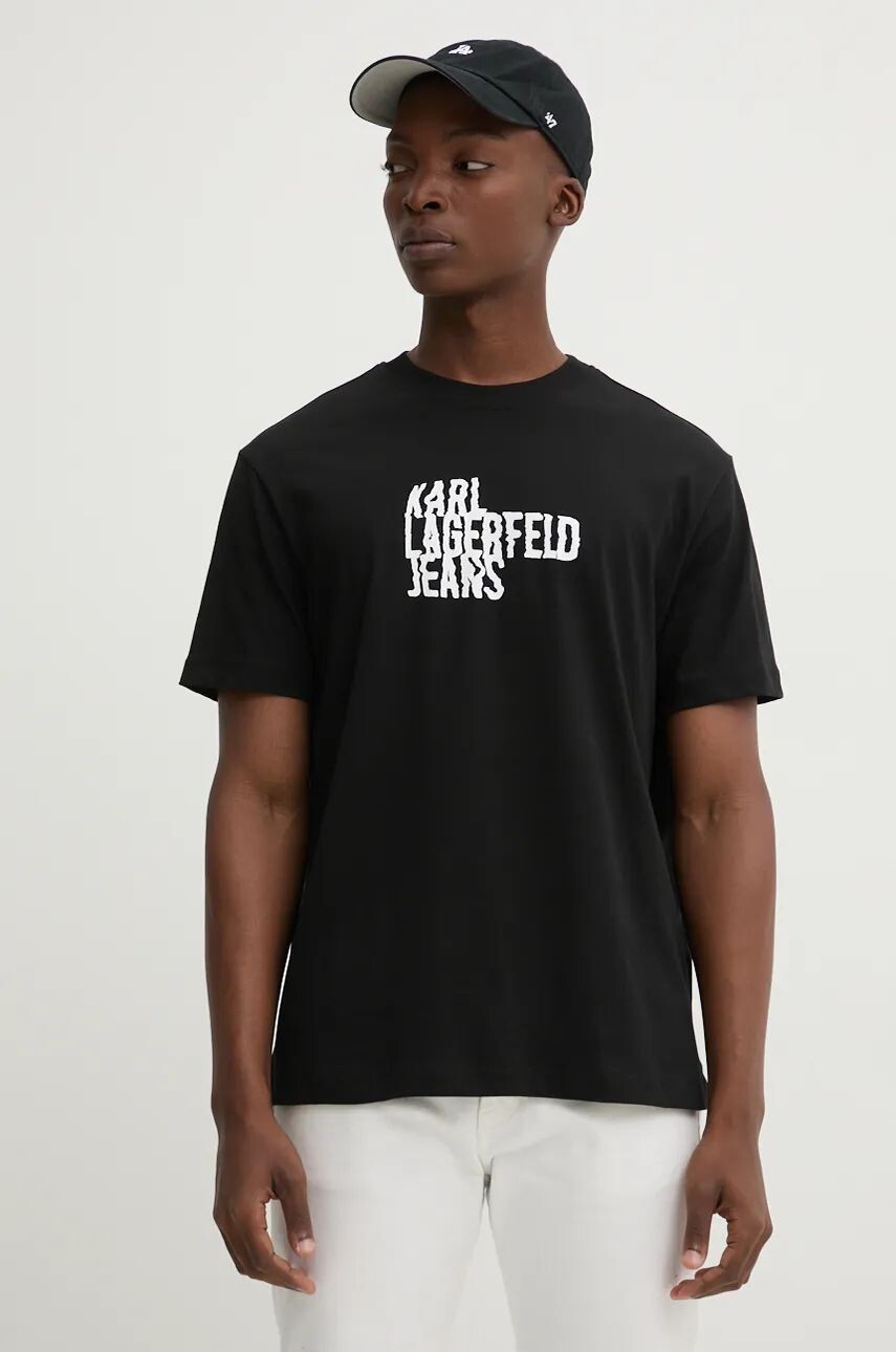 

Хлопковая футболка Karl Lagerfeld Jeans, черный