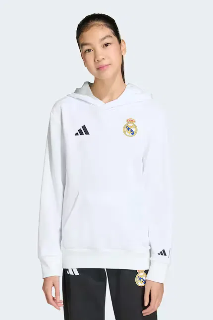 Худи детское с принтом REAL MARVEL Adidas Performance, серый — фото 3