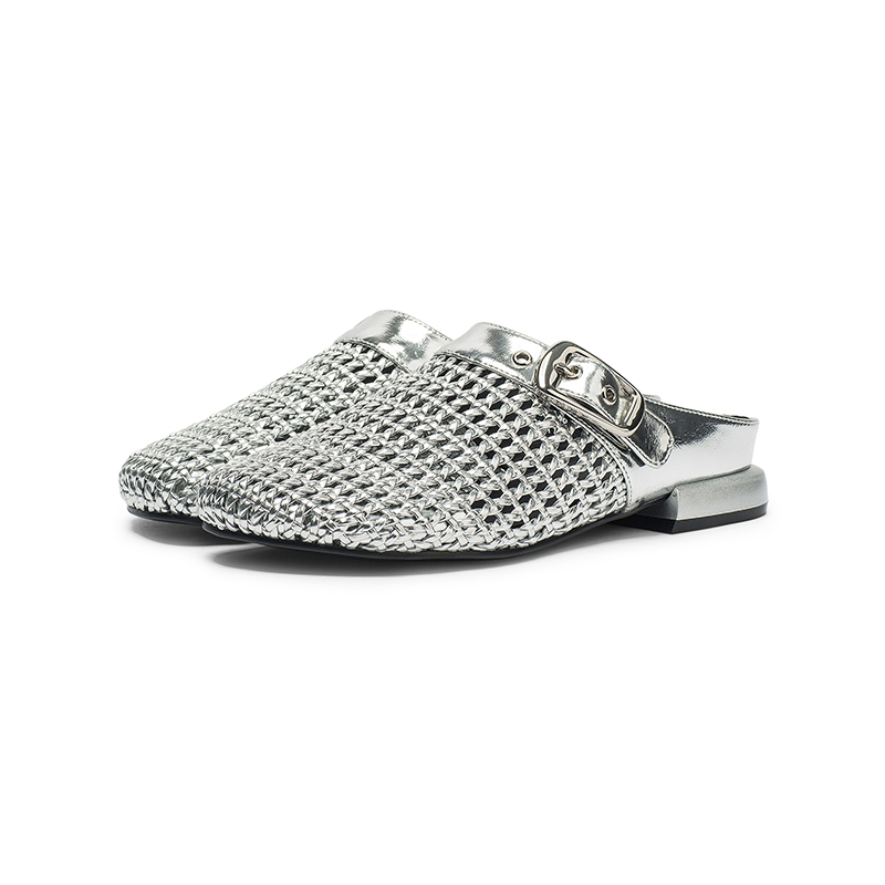 Coup De Foudre Тихие абразивостойкие закрытые тапочки женские Silver, цвет Silver — фото 2