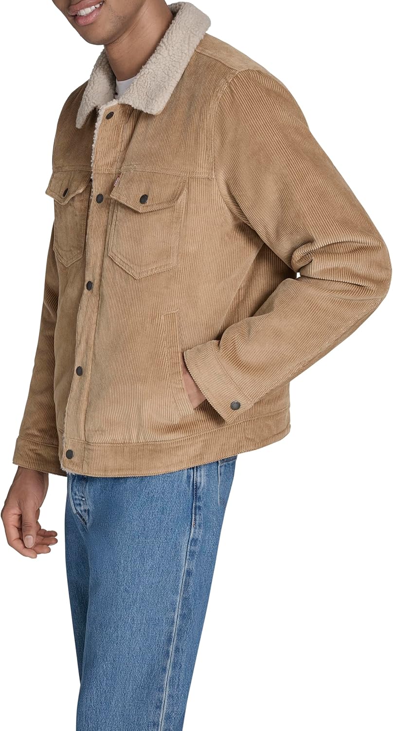 Мужская джинсовая куртка Levi's Cotton Trucker, Tan Wide Wale Corduroy — фото 3
