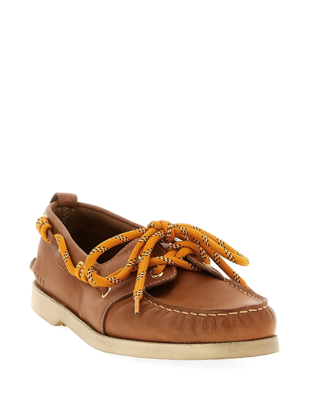 Кожаные топсайдеры на шнуровке GOLDEN GOOSE, коричневый — фото 2