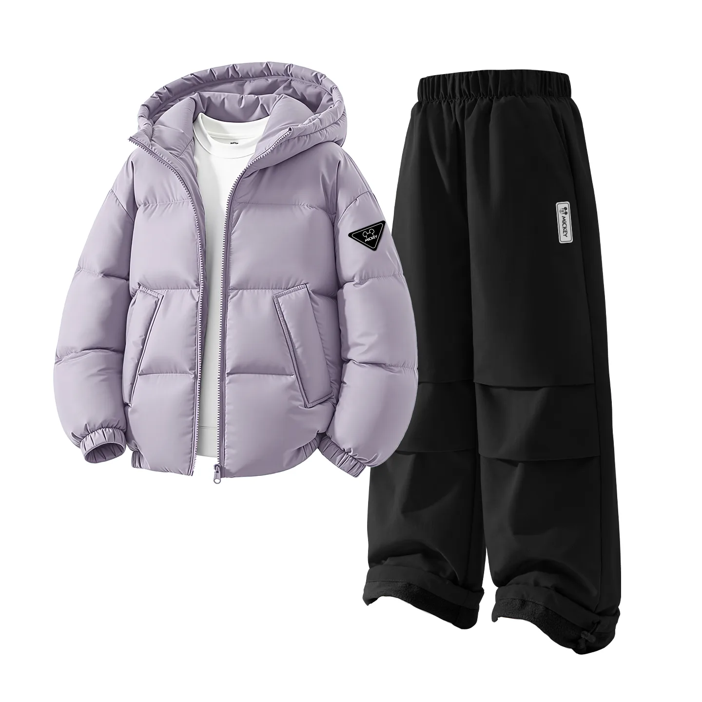Детская толстовка с капюшоном для спорта и отдыха Disney, [Thickened and Fleece-Lined]DiH Triangle Hook-and-Loop K Arbor Purple+DiH Square Hook-and-Loop K Black