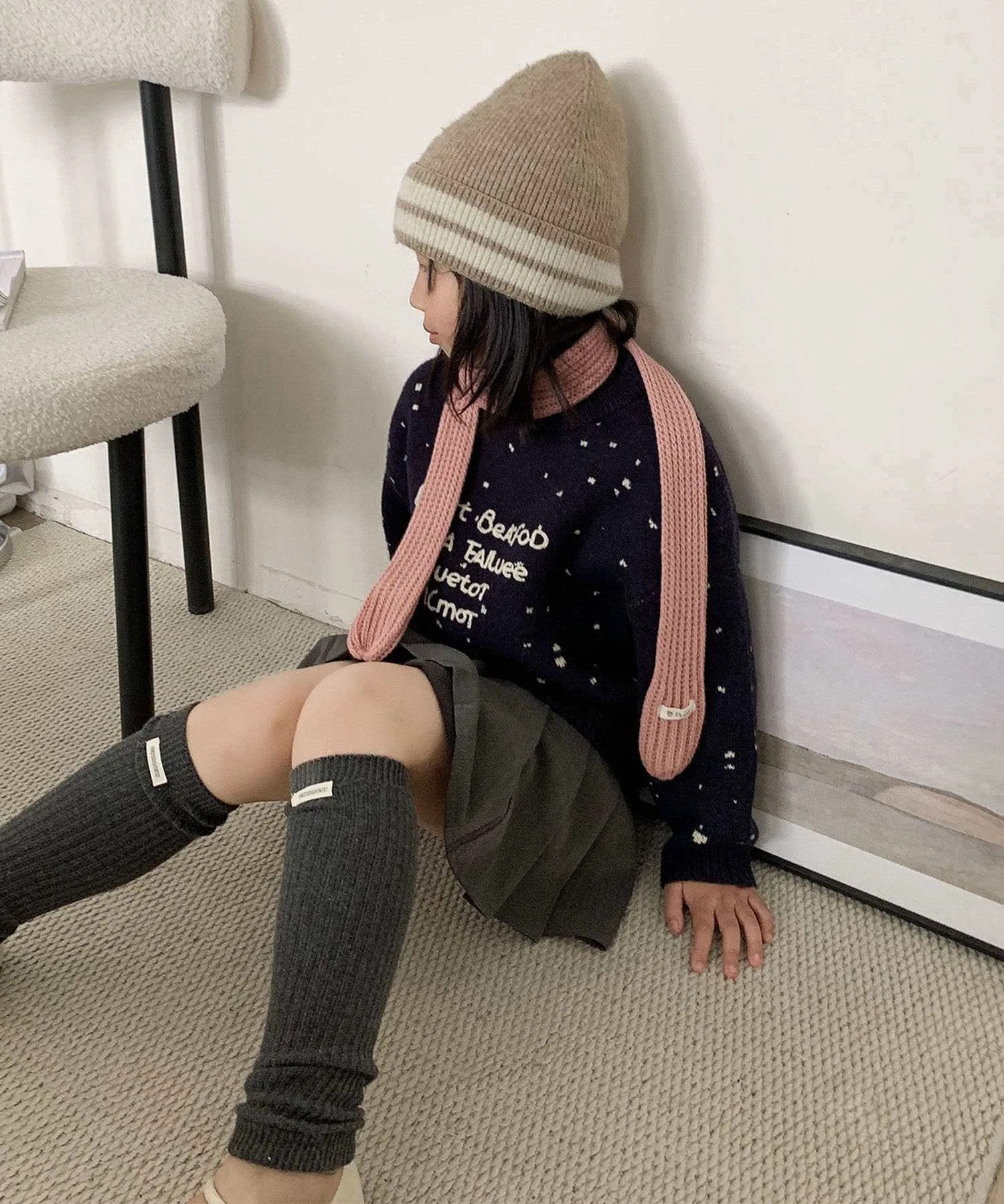 【aimoha-KIDS-】Детский вязаный свитер в горошек — фото 4