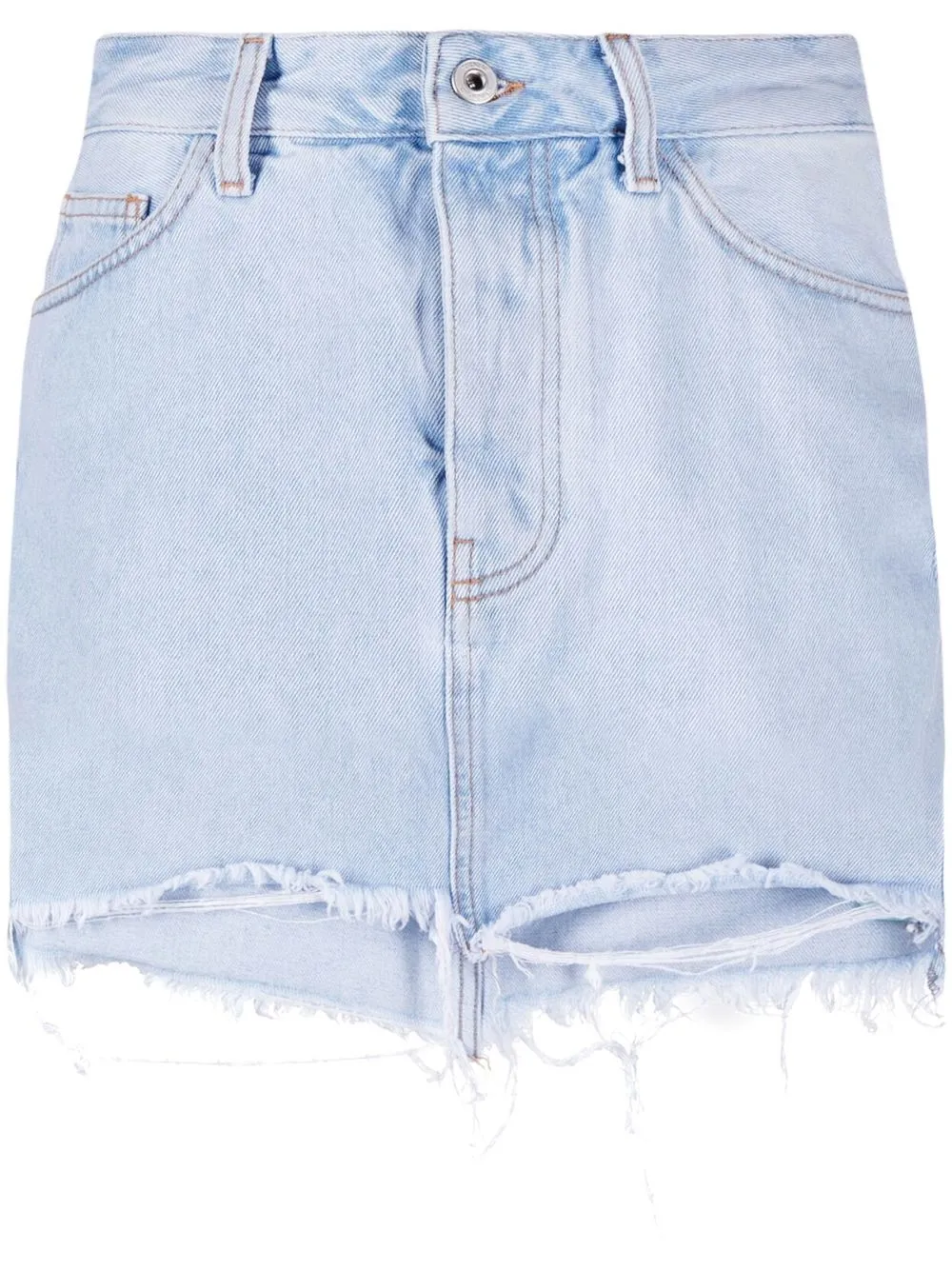

Джинсовая мини-юбка с эффектом потертости OFF-WHITE, синий