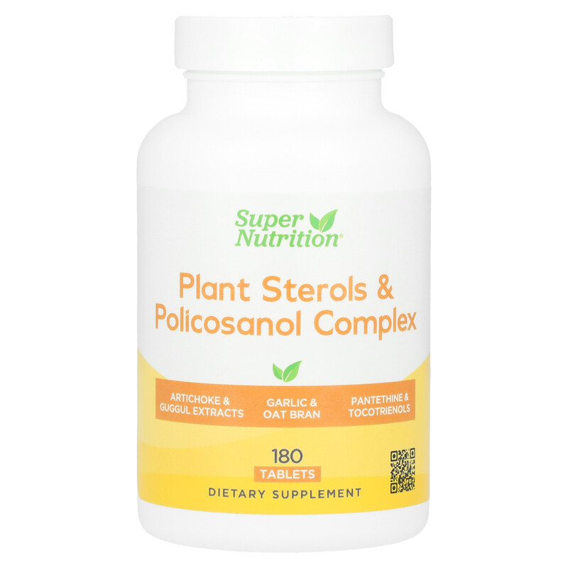 

Super Nutrition, Plant Sterols & Policosanol Complex, 180 Tablets