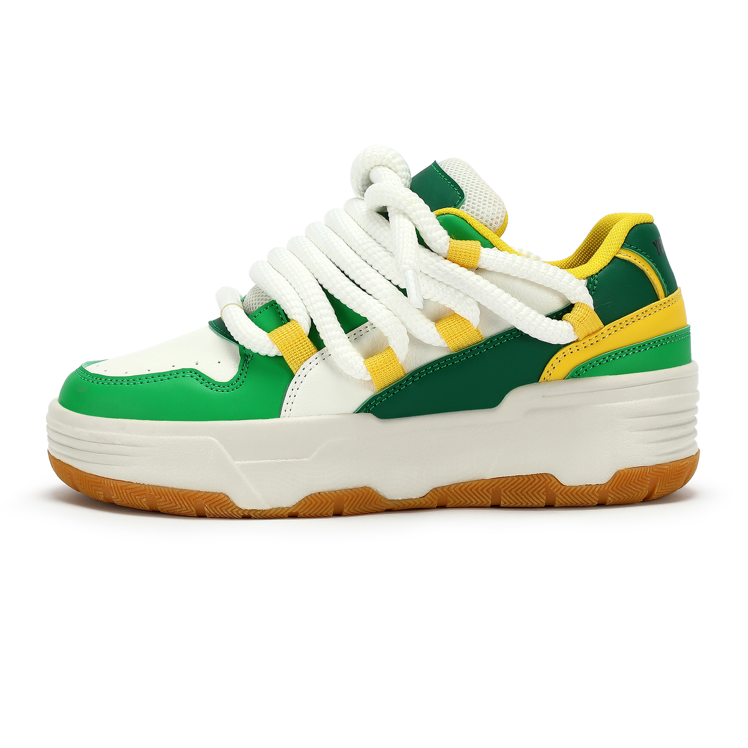 

YUEDEMA Нескользящие легкие низкие скейтерские кроссовки унисекс бело-зеленые, цвет White Green