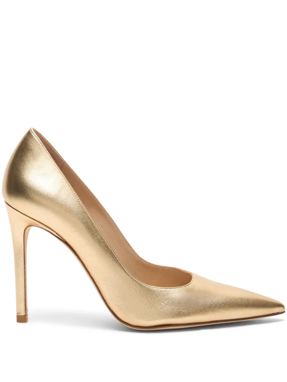 Туфли Stuart Power 100 с заостренным носком Stuart Weitzman, металлик