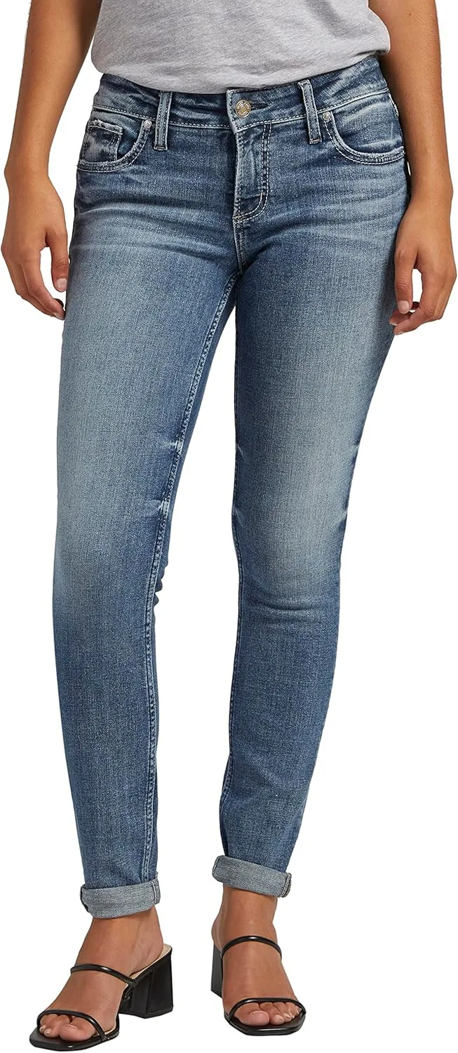 

Silver Jeans Co. Женские джинсы Girlfriend Mid Rise Skinny