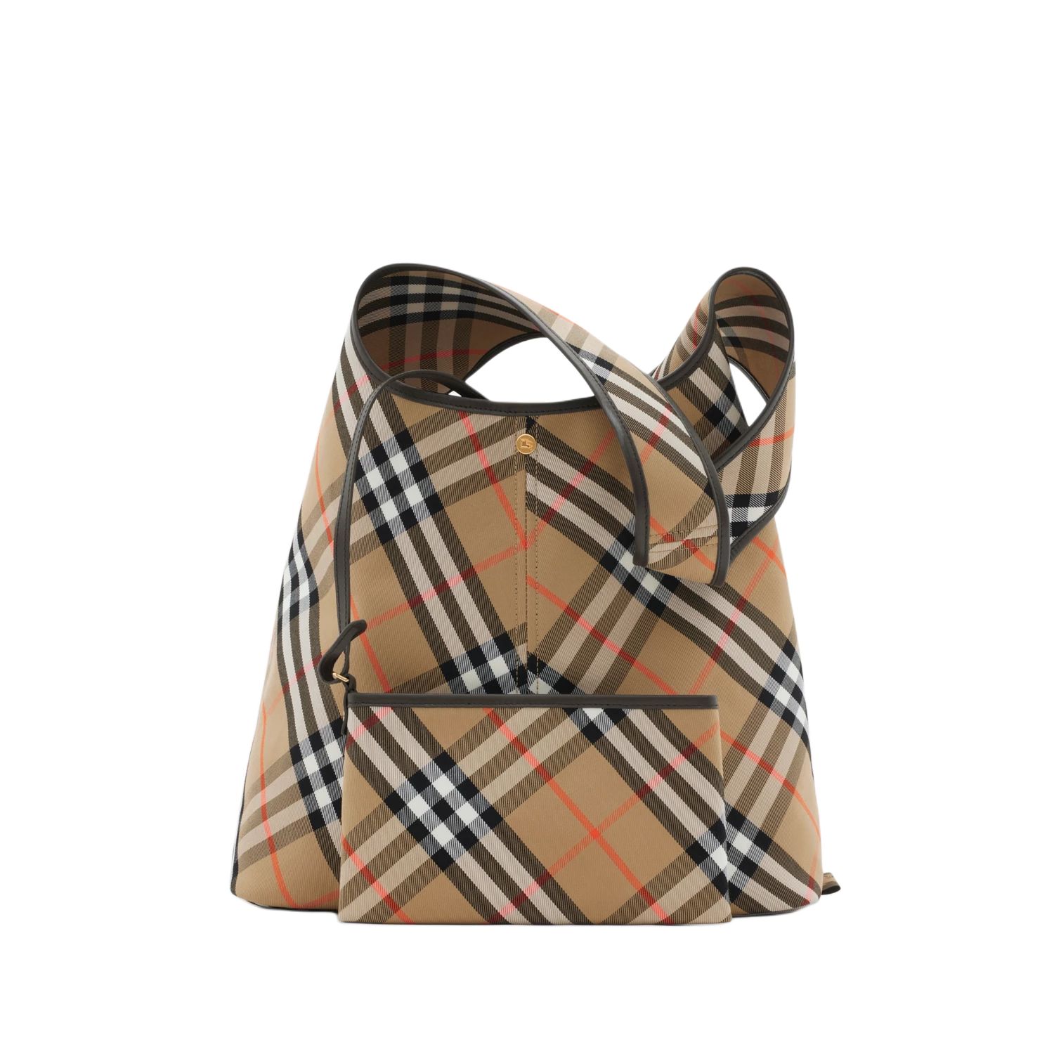 Женская хлопковая сумка Burberry через плечо с кожаной отделкой — фото 4