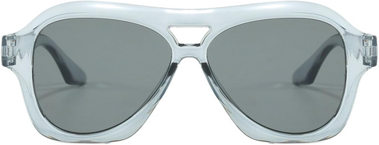 

Модные солнцезащитные очки-пилот с двойной перемычкой для женщин, в стиле ретро, ​​сине-зеленые, с защитой от УФ-излучения UV400, для мужчин, в тренде, в стиле панк mincl, Gray