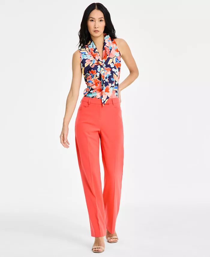 

Женские брюки с высокой посадкой и прямыми штанинами Tahari ASL, мультиколор