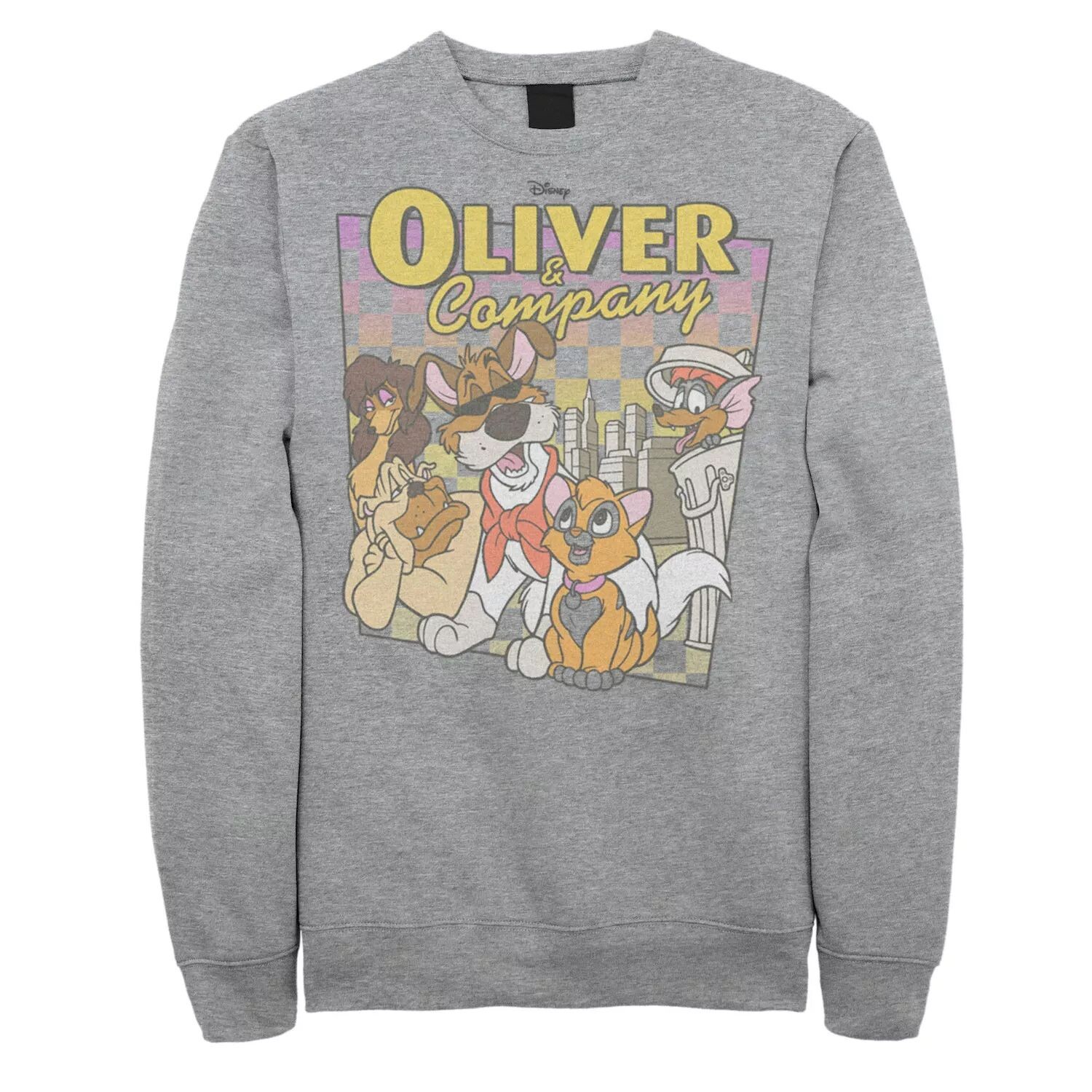 

Мужской свитшот с изображением шахматной доски и плакатом Disney's Oliver & Company