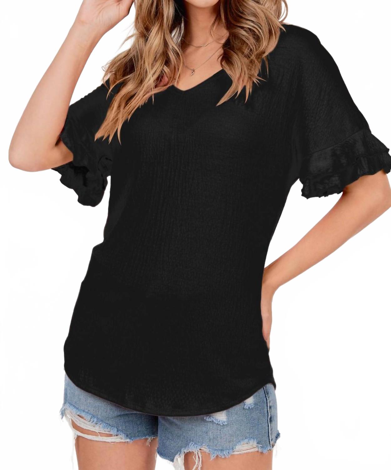 

Женский топ с короткими рукавами черный Shop basic