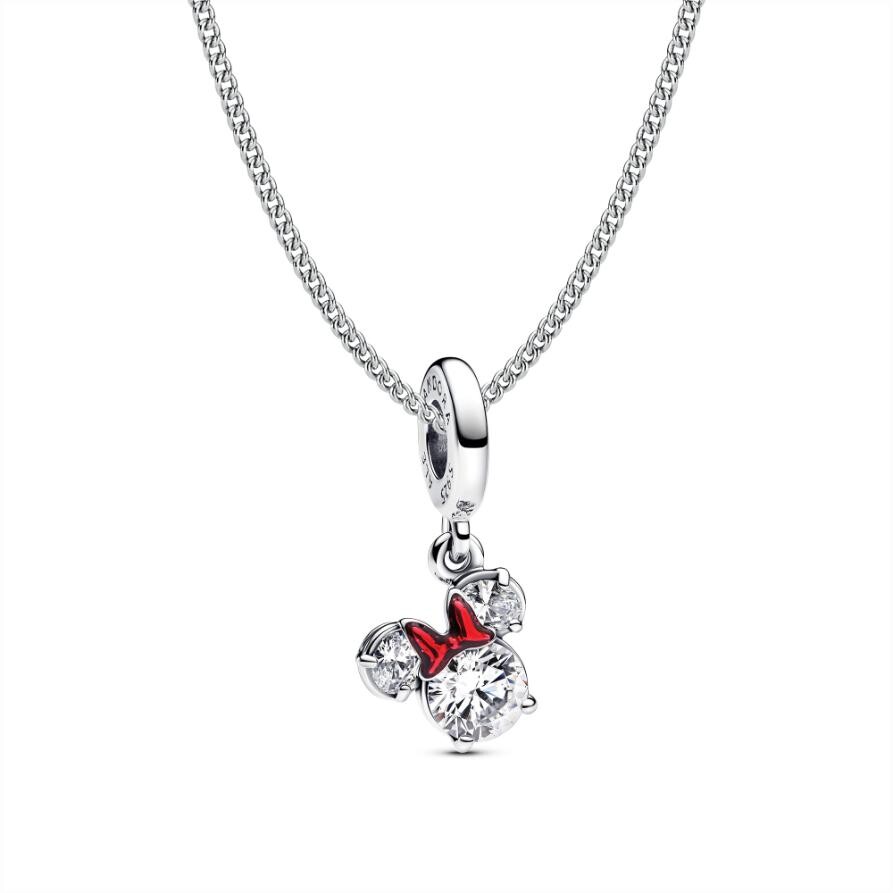 

Подарочный набор Pandora Minnie Mouse Holiday Dangle Charm Necklace Set, стерлинговое серебро