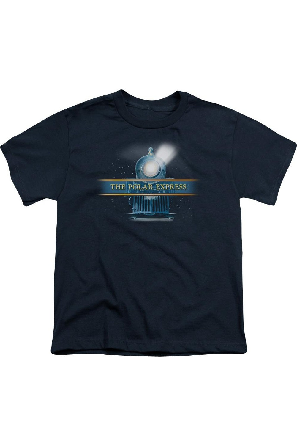 

Футболка с коротким рукавом для детей с логотипом Polar Express Train Gildan, темно-синий