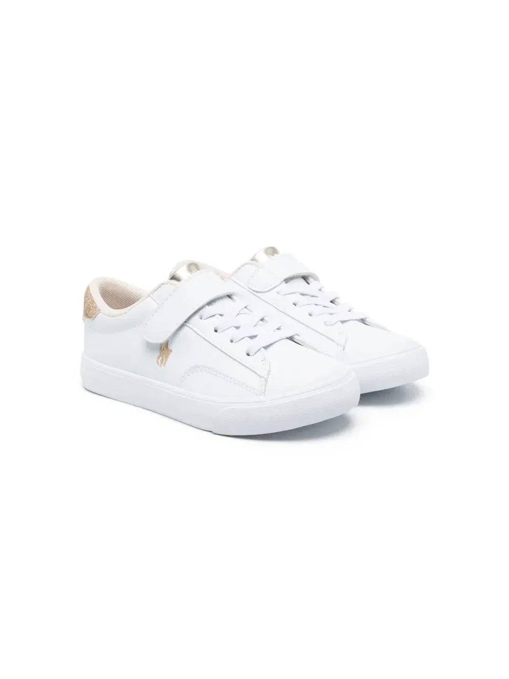 Кеды Polo Pony с блестками Polo Ralph Lauren Kids, белый