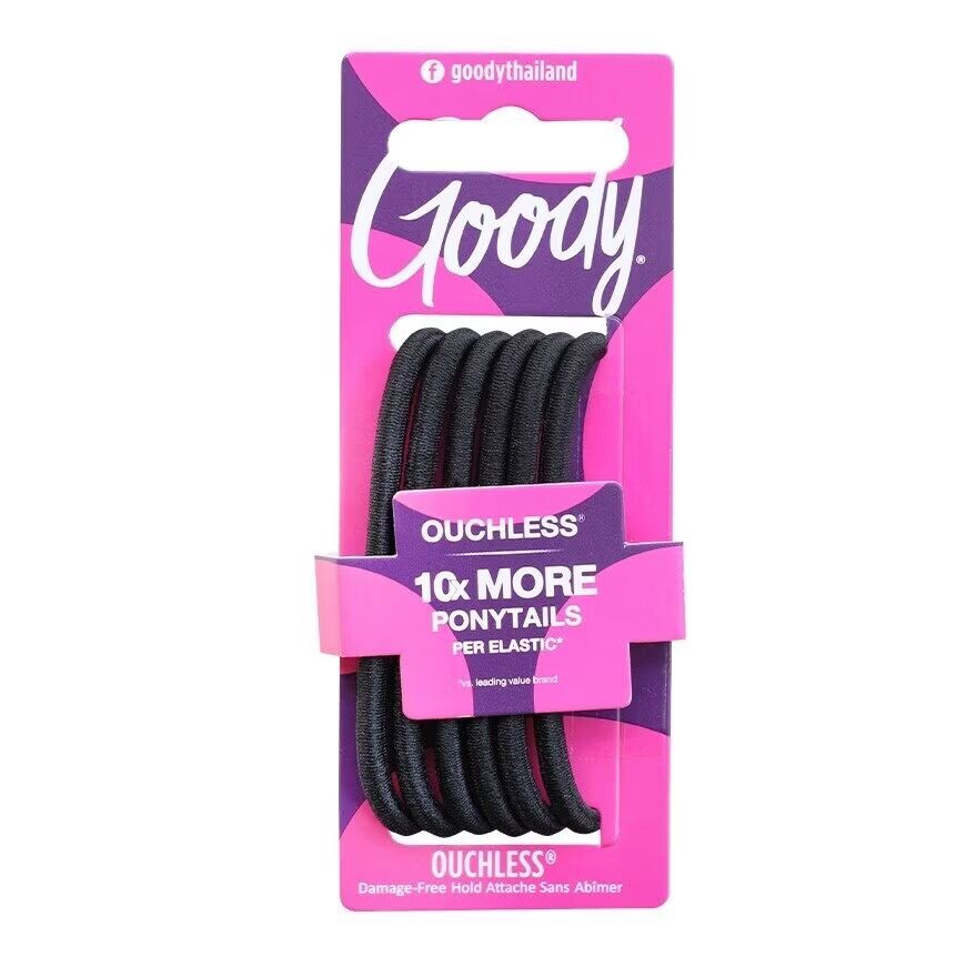 

Goody Безузорный 4 мм. Lagre Elastics Black 6'S ยางรัดผม จัดแต่งทรงผม, Black