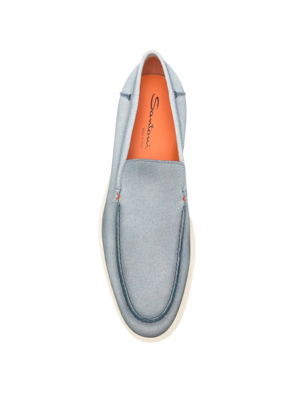 Лоферы со швом Santoni, синий — фото 4
