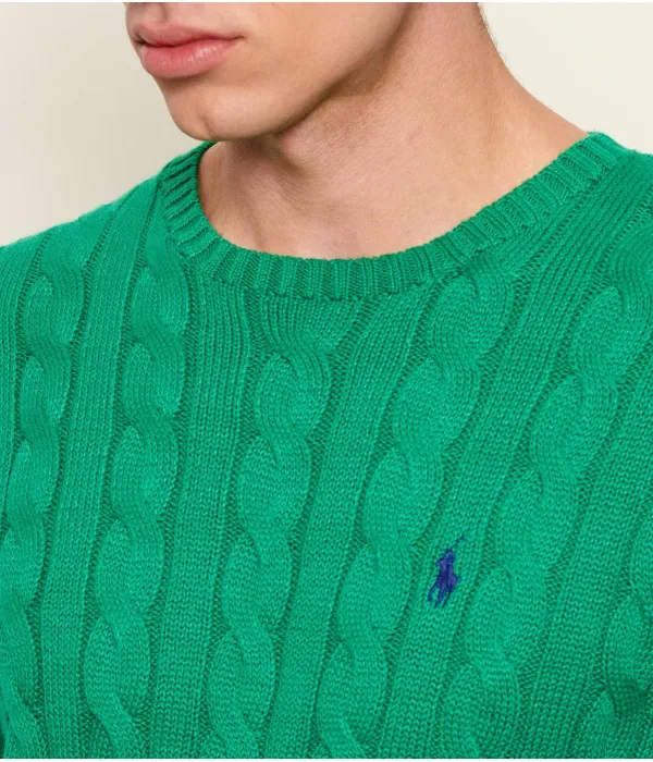 Свитер regular fit Polo Ralph Lauren, зеленый — фото 4