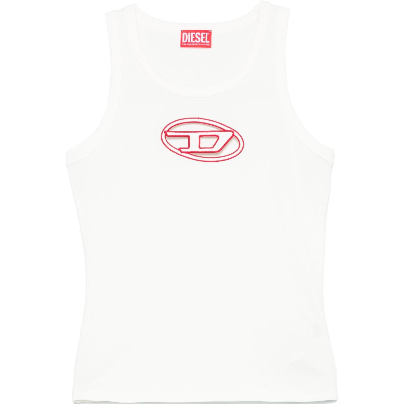 

Футболка-майка с вырезом и овальным логотипом D T Lynys Od DIESEL, белый