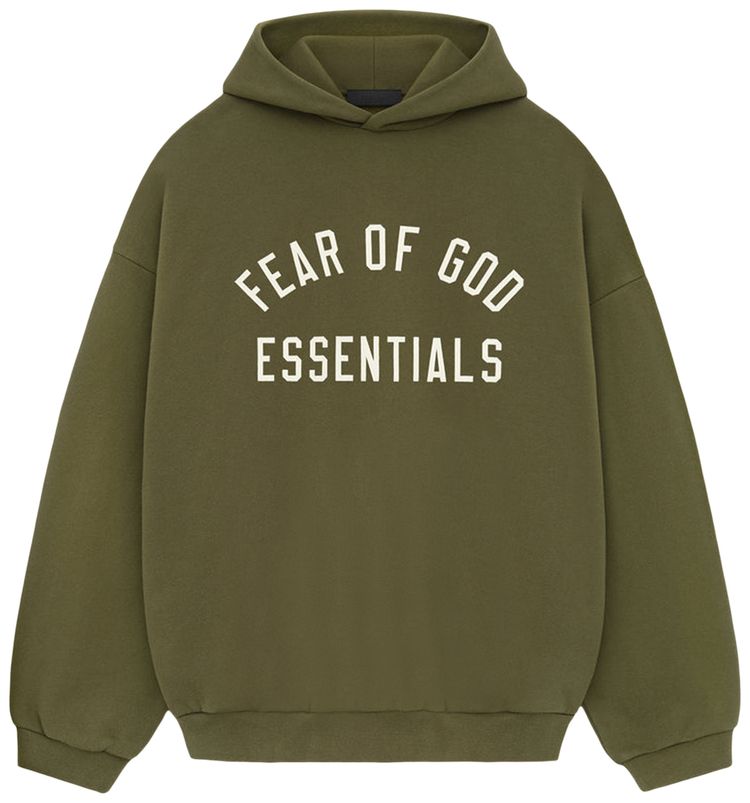 

Худи Fear of God Essentials Fleece Hoodie 'Military', зеленый
