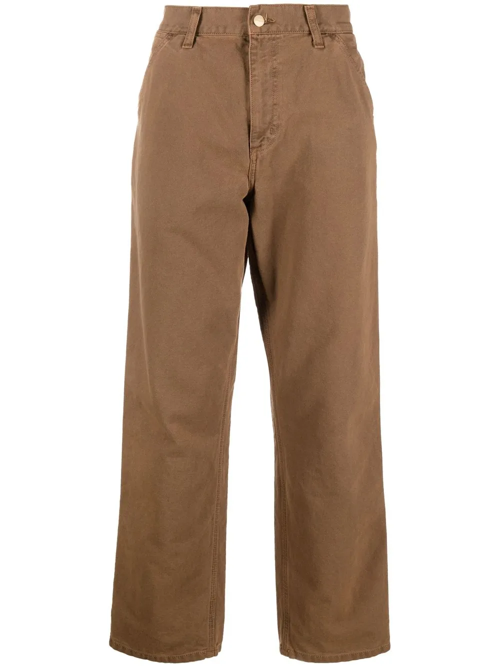 

Прямые брюки с нашивкой-логотипом CARHARTT WIP, коричневый