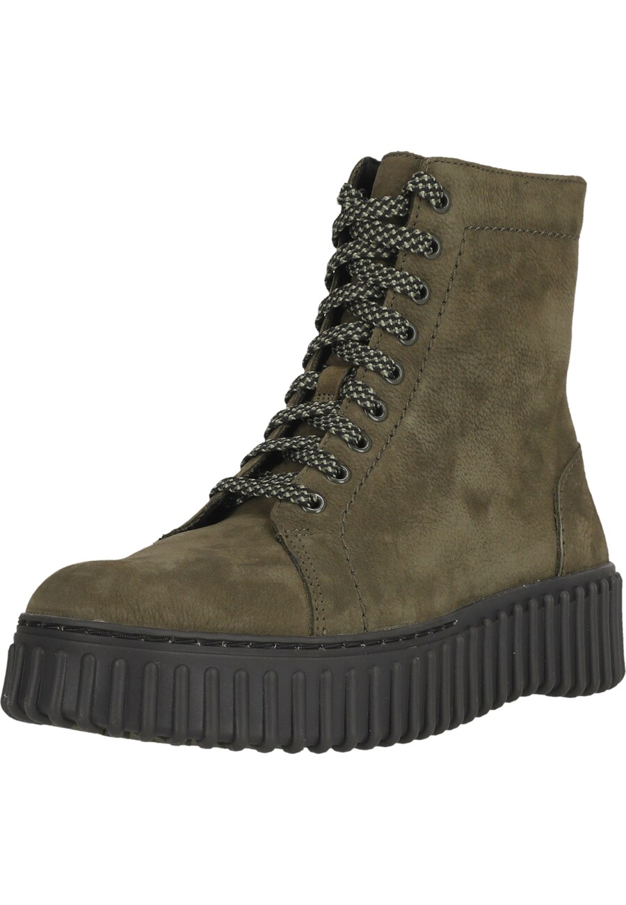Ботинки женские CLARKS Torhill Rise кожаные на толстой подошве, зеленый