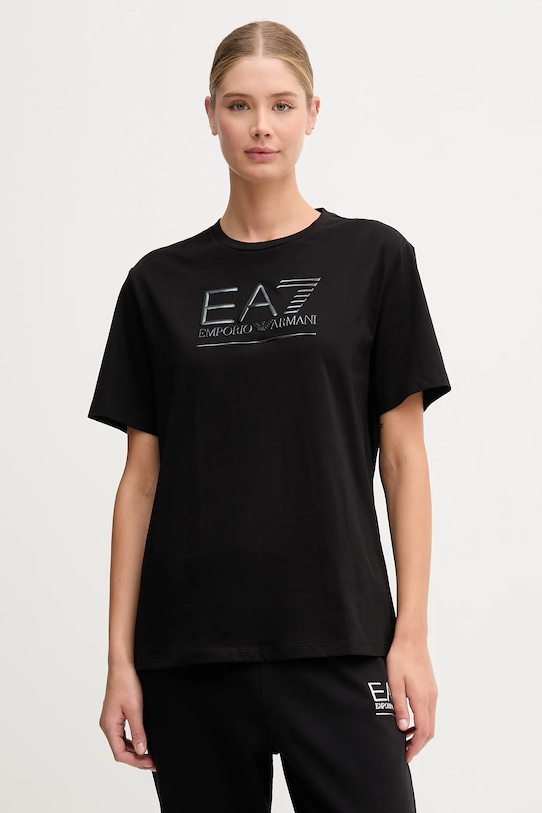 

Хлопковая футболка Ea7 Emporio Armani, черный