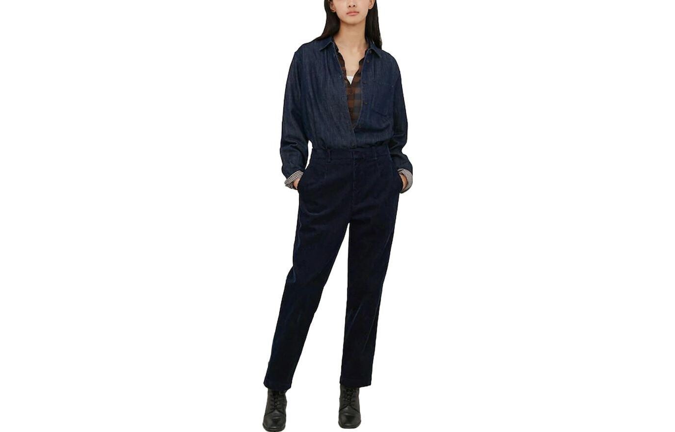

Повседневные брюки женские темно-синие Uniqlo