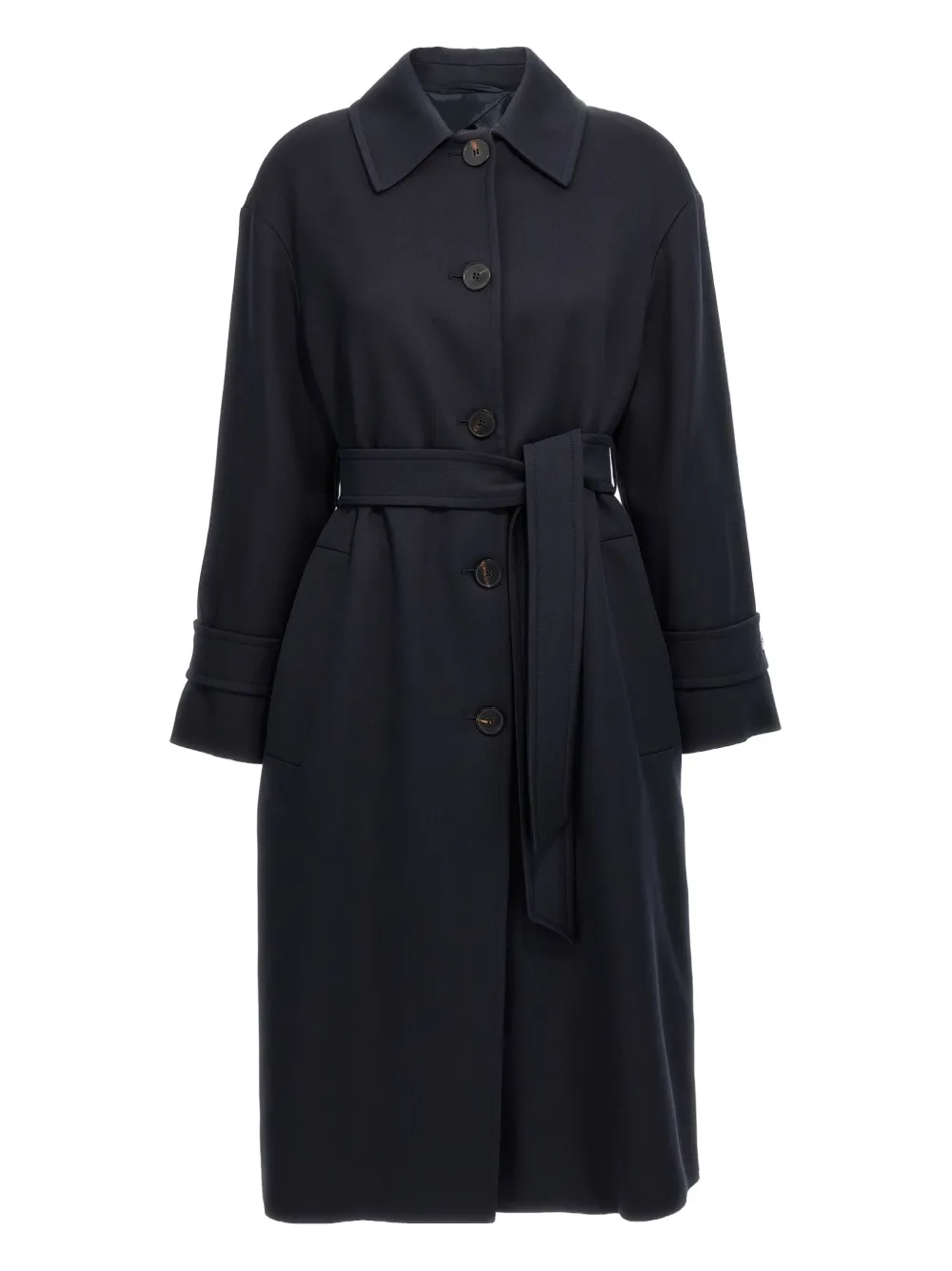 

Однобортное пальто Ильде с поясом MAX MARA, синий