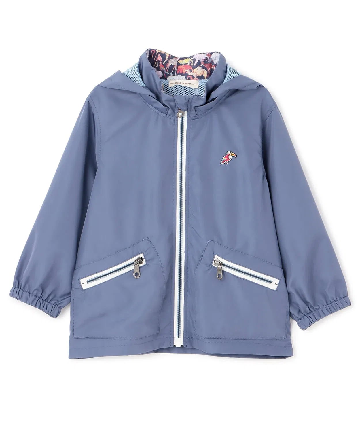 Ветровка с вышивкой тукана бренд Mujiwindbreaker, цвет тёмно-синий