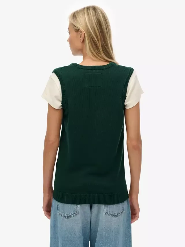 Вязаная майка Athletic Essentials Heritage Superdry, Enamel Green — фото 2