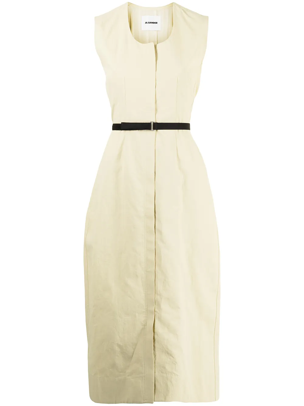 

Платье миди с поясом JIL SANDER, желтый