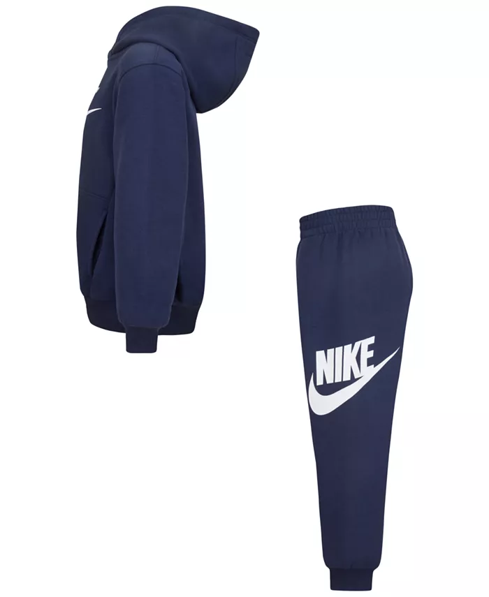Комплект из 2 предметов: флисовая кофта с логотипом и спортивные штаны Little Boys Club Nike, синий — фото 3