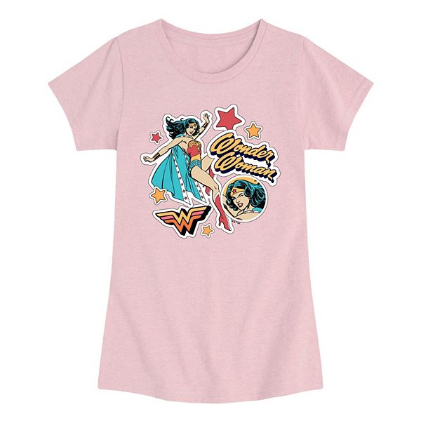 

Футболка с принтом Wonder Woman для девочек 7-16 лет Licensed Character, Heather Pink