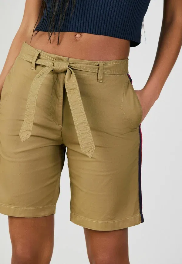 Шорты Regular fit chino short with side stripes, Next, цвет загар коричневый