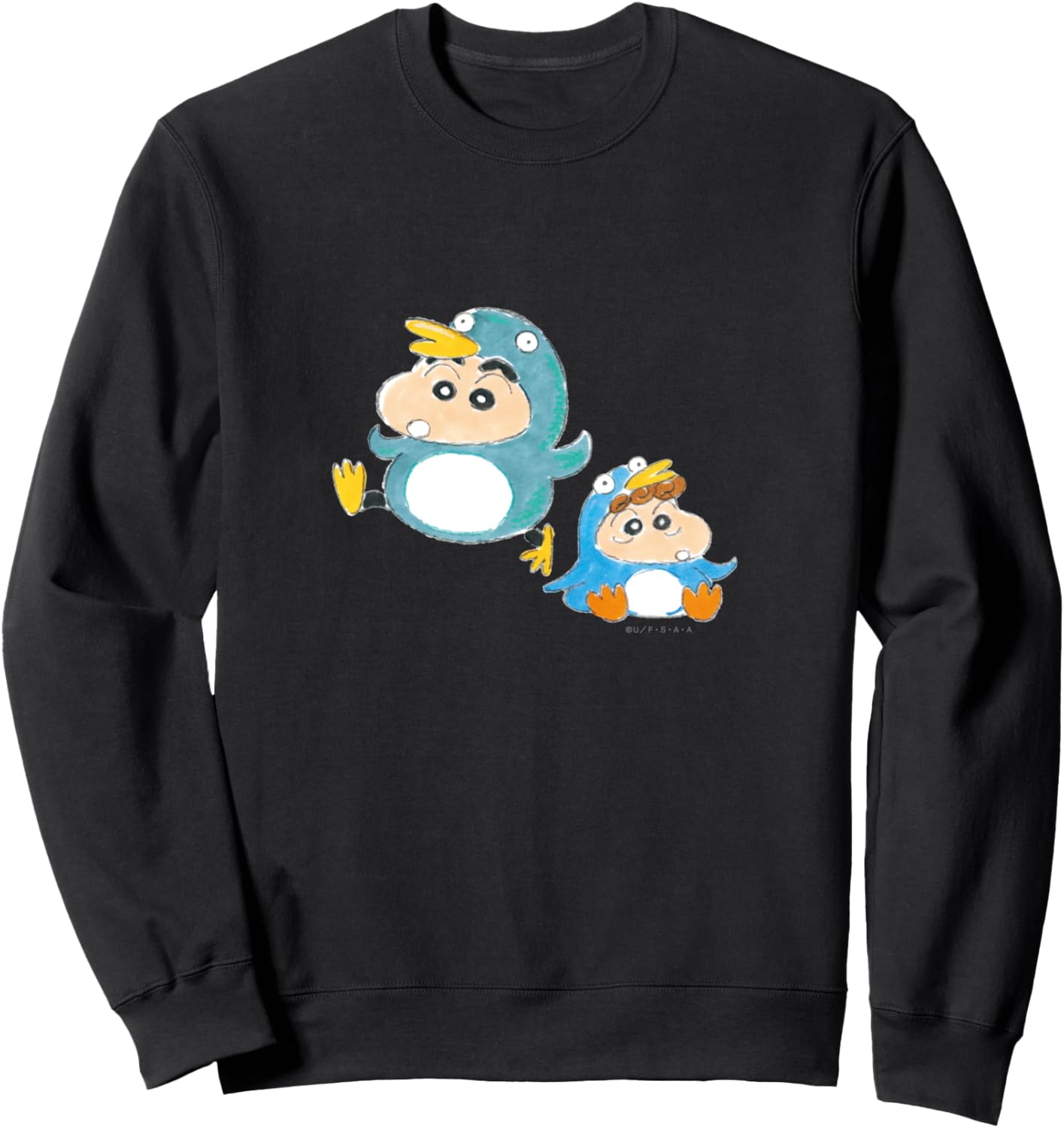 

Толстовка с изображением пингвина Шин-чана и подсолнуха и карандашом Шин-чана Crayon Shinchan, черный