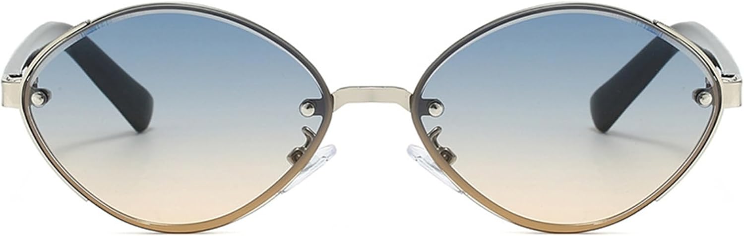 

Солнцезащитные очки Helena без оправы с бриллиантами для женщин и мужчин, мода 90-х, многоугольные солнцезащитные очки в металлической оправе, многоугольные тонированные очки, C1