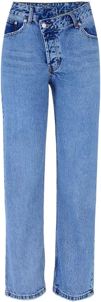 

Chowsir женские джинсы Casual Relaxed Fit с пятью карманами и застежкой на пуговицах