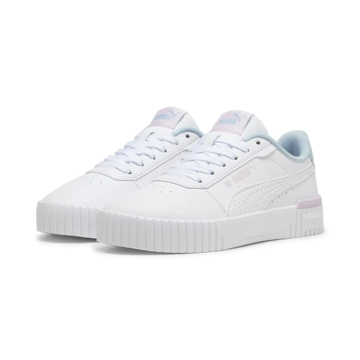 

Кроссовки PUMA "CARINA 2.0 TROPICAL JR", цвет Puma White-Turquoise Surf-Grape Mist