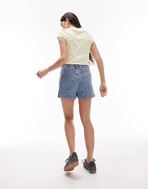 

Синие джинсовые шорты Topshop