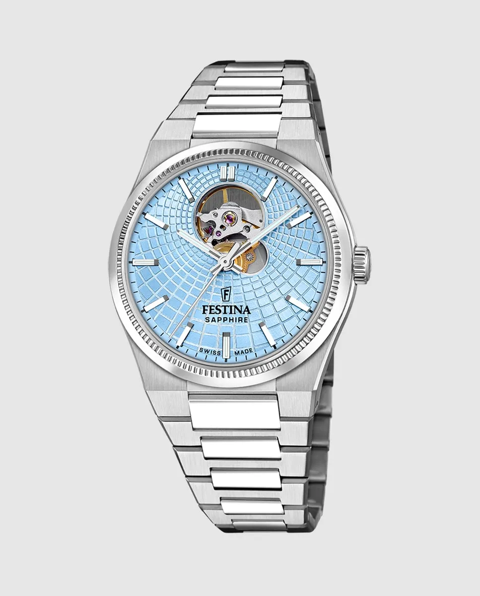 

F20053/5 Швейцарские автоматические стальные мужские часы Festina, серебряный