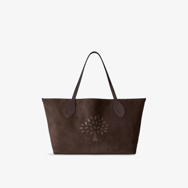 

Сумка-тоут Mulberry из замши большая с принтом, коричневый