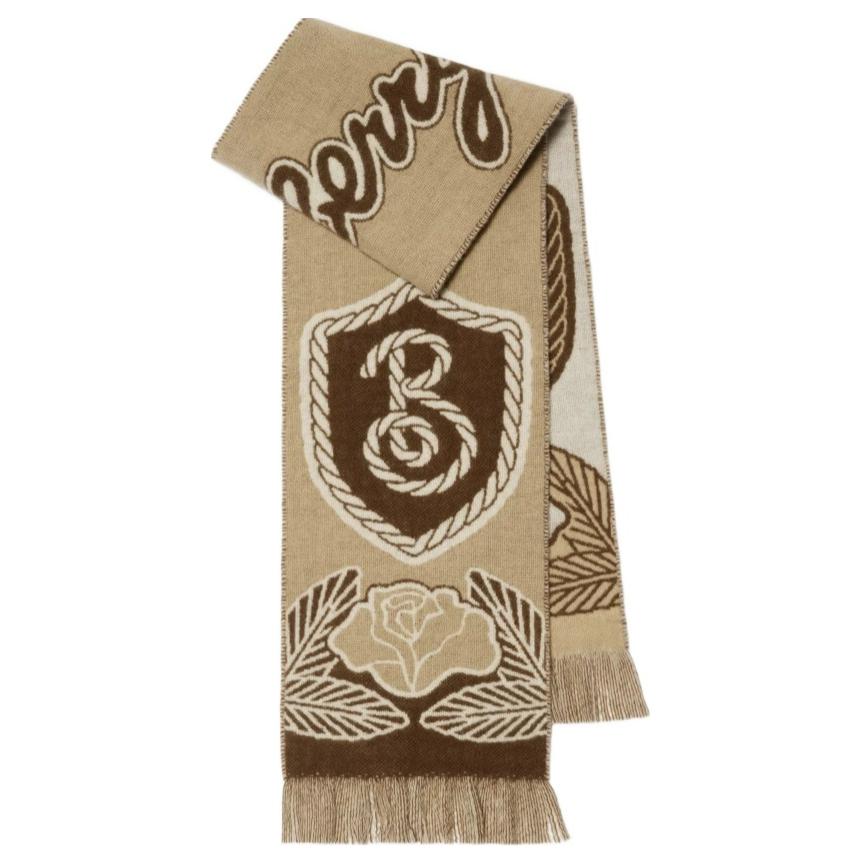 

Кашемировый вязаный шарф унисекс коричневый Burberry