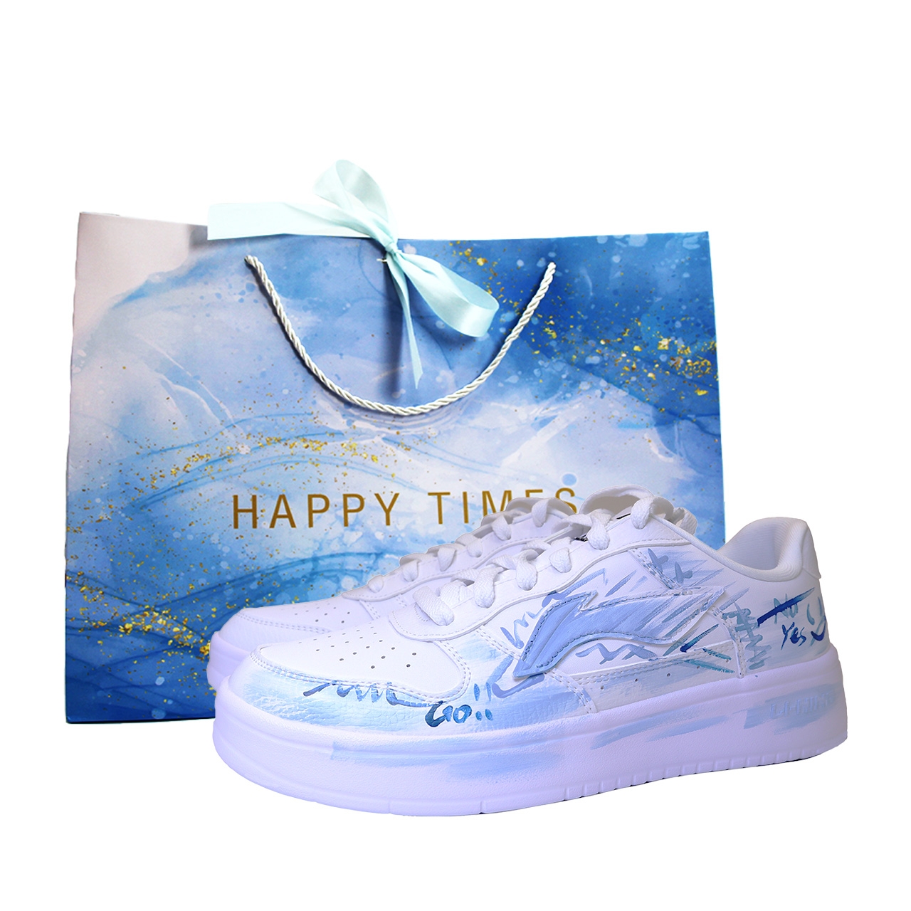 

Понтонные лодки легкие и дышащие низкие кроссовки для скейтбординга unisex LINING, светло-синий