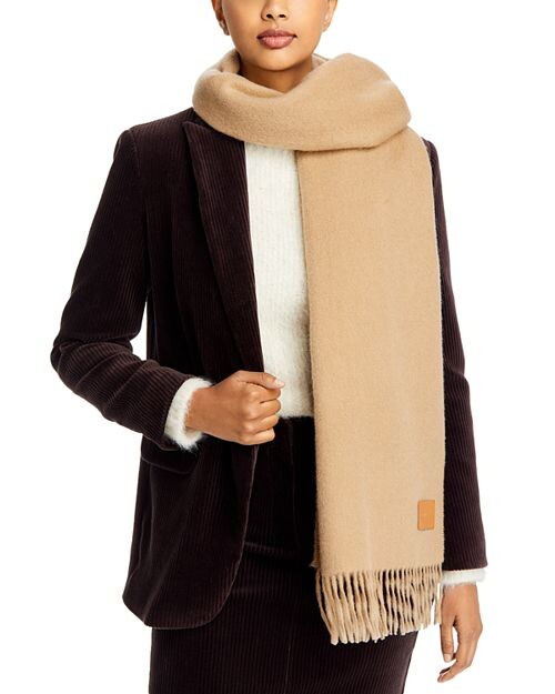 

Двусторонний кашемировый шарф Vince, цвет Tan/Beige